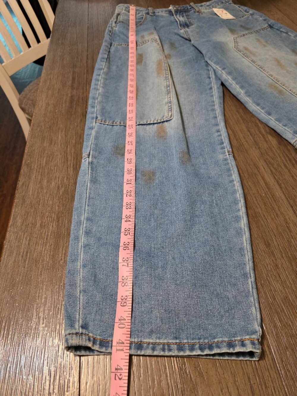 PTCL High Rise Baggy Carpenter Jeans NWT Size 28 Wide Leg Utility Blue Denim - Picture 4 of 15